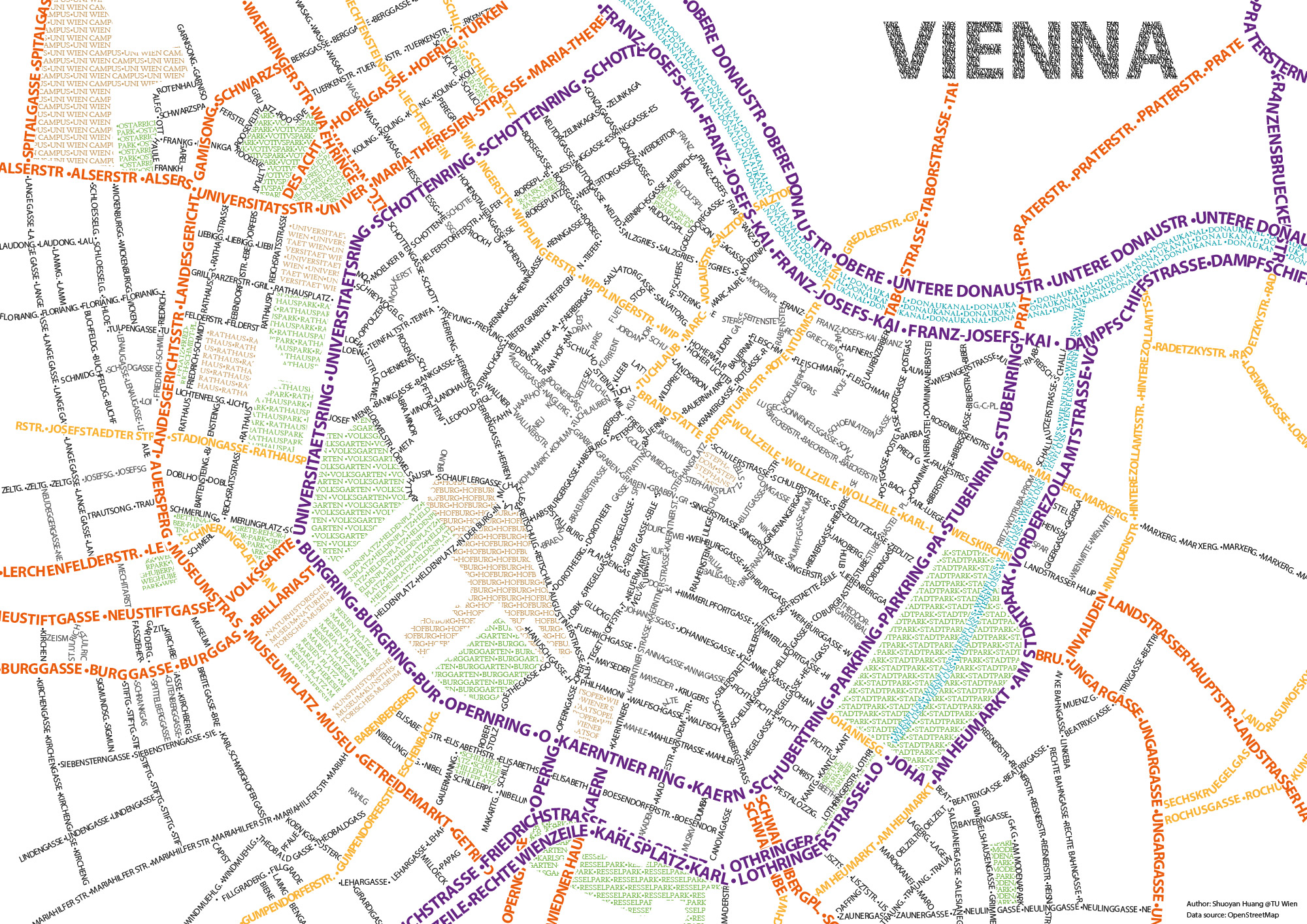 Typographic Map Of Vienna Cartography M Sc
