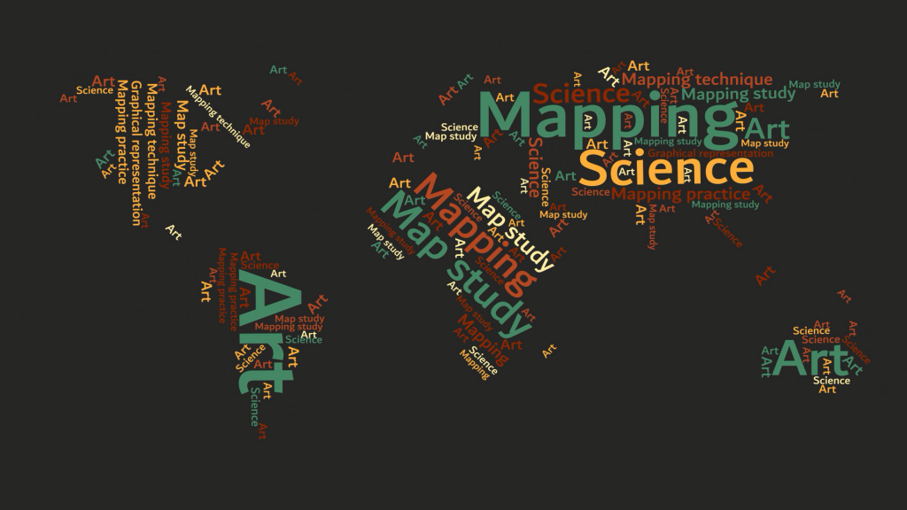 Cartography Word Cloud on world Map